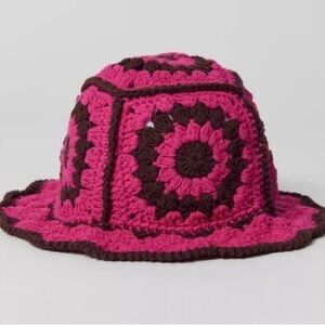 Urban Outfitters Bella Granny Square Crochet Bucket Hat